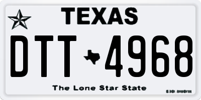 TX license plate DTT4968