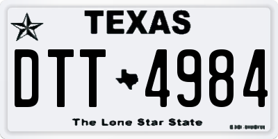 TX license plate DTT4984