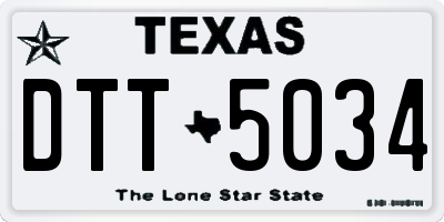 TX license plate DTT5034