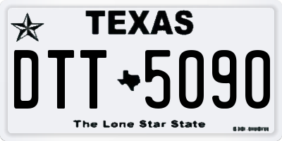 TX license plate DTT5090