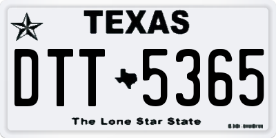 TX license plate DTT5365
