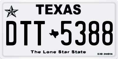 TX license plate DTT5388