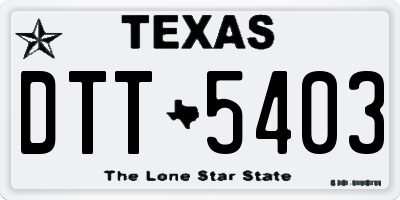 TX license plate DTT5403