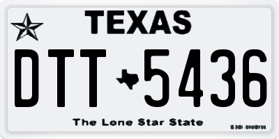 TX license plate DTT5436