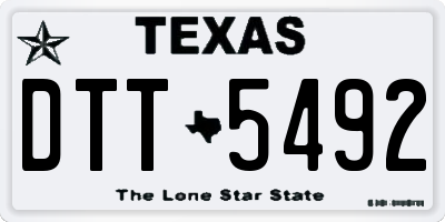 TX license plate DTT5492