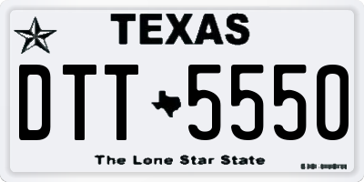 TX license plate DTT5550