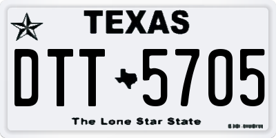 TX license plate DTT5705