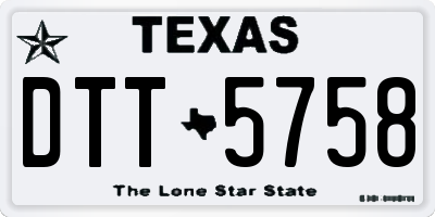 TX license plate DTT5758