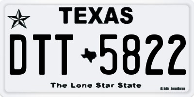 TX license plate DTT5822