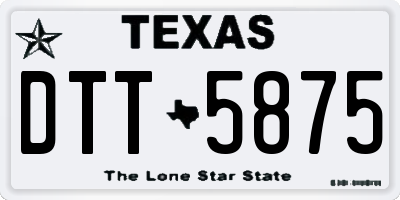 TX license plate DTT5875
