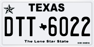 TX license plate DTT6022