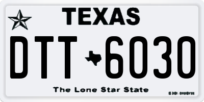 TX license plate DTT6030