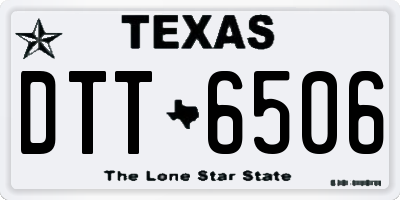TX license plate DTT6506