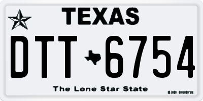 TX license plate DTT6754