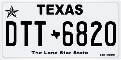 TX license plate DTT6820