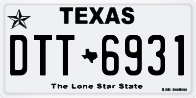 TX license plate DTT6931