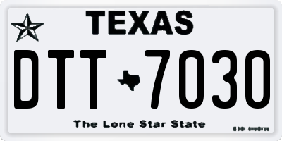 TX license plate DTT7030