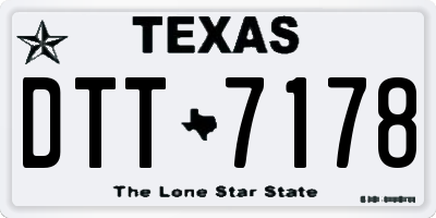 TX license plate DTT7178