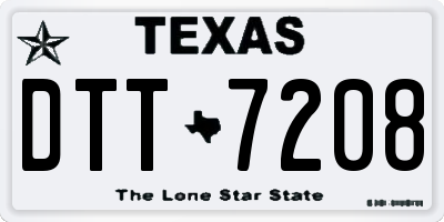 TX license plate DTT7208
