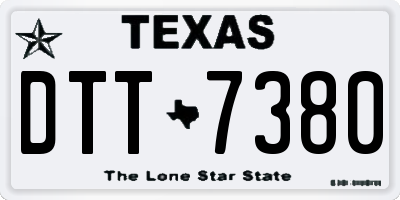 TX license plate DTT7380