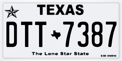 TX license plate DTT7387