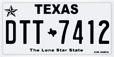 TX license plate DTT7412
