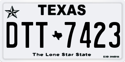TX license plate DTT7423