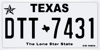 TX license plate DTT7431