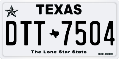 TX license plate DTT7504