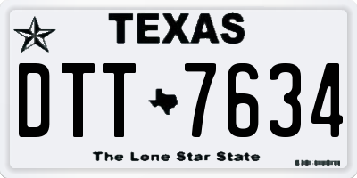 TX license plate DTT7634
