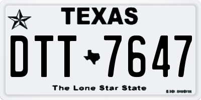 TX license plate DTT7647