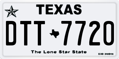 TX license plate DTT7720