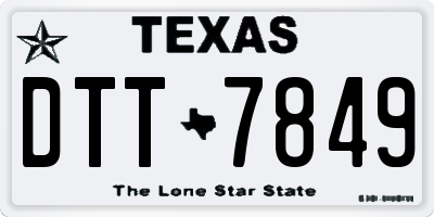 TX license plate DTT7849