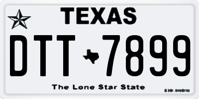 TX license plate DTT7899