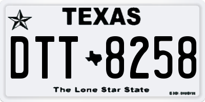 TX license plate DTT8258