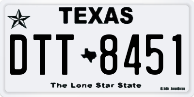 TX license plate DTT8451