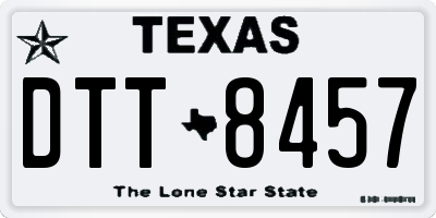 TX license plate DTT8457