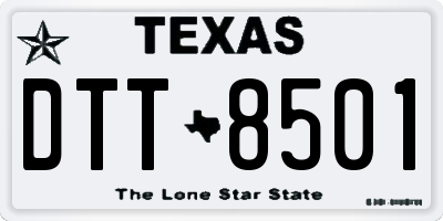 TX license plate DTT8501