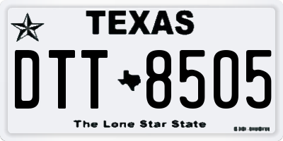 TX license plate DTT8505