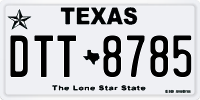 TX license plate DTT8785