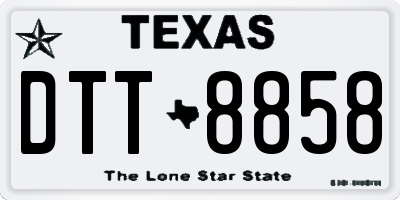 TX license plate DTT8858