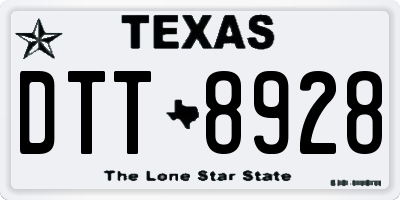 TX license plate DTT8928