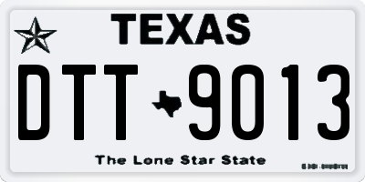 TX license plate DTT9013