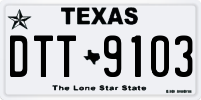 TX license plate DTT9103