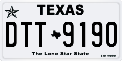 TX license plate DTT9190