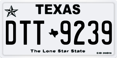 TX license plate DTT9239