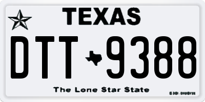 TX license plate DTT9388