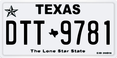 TX license plate DTT9781