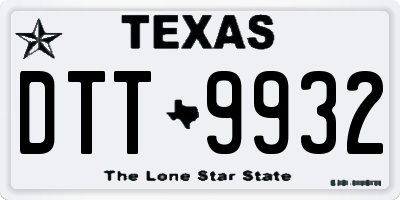 TX license plate DTT9932