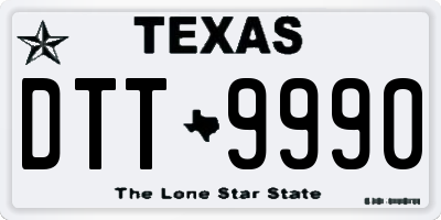 TX license plate DTT9990